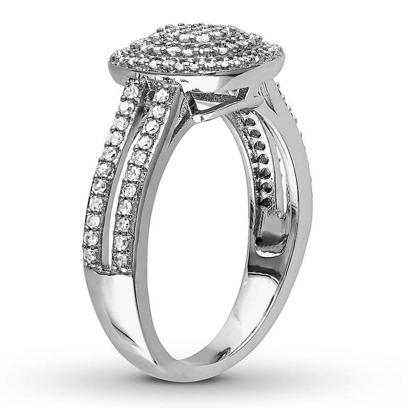 Diamond Ring 1/2 ct tw Round Sterling Silver