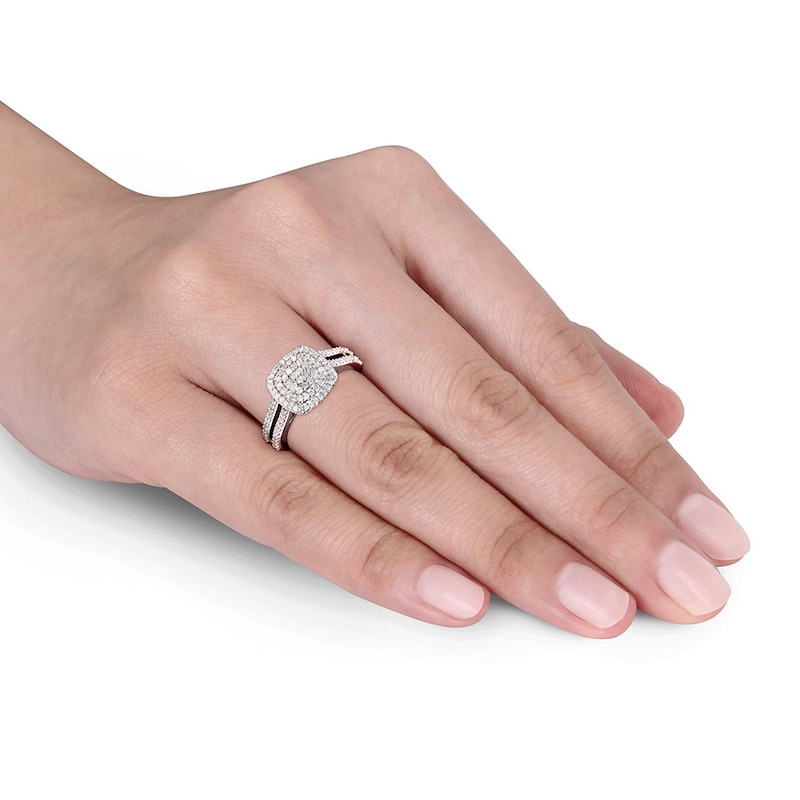 Main Image 4 of Diamond Ring 1/2 ct tw Round Sterling Silver