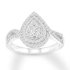 Thumbnail Image 0 of Diamond Teardrop Ring 1/2 ct tw Round  Sterling Silver
