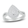 Thumbnail Image 1 of Diamond Teardrop Ring 1/2 ct tw Round  Sterling Silver