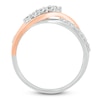 Thumbnail Image 3 of Diamond Ring 1/3 ct tw Round Sterling Silver/10K Rose Gold