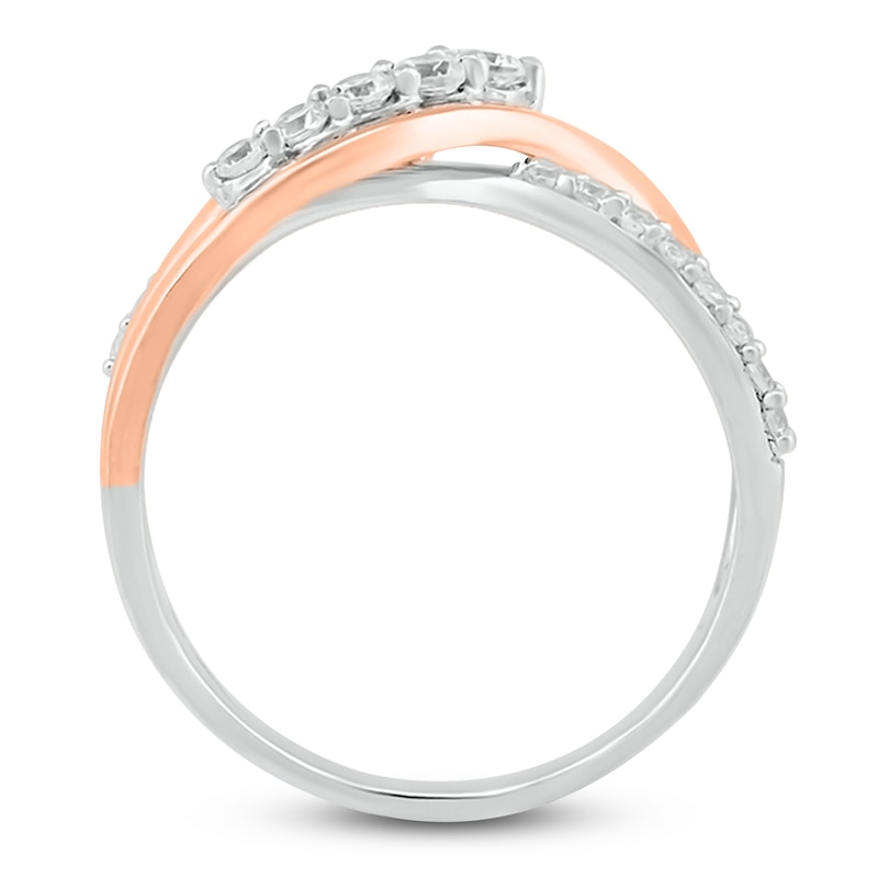 Diamond Ring 1/3 ct tw Round Sterling Silver/10K Rose Gold