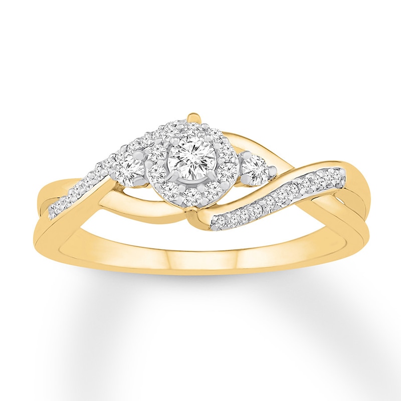 Diamond Ring 1/4 ct tw Round 10K Yellow Gold