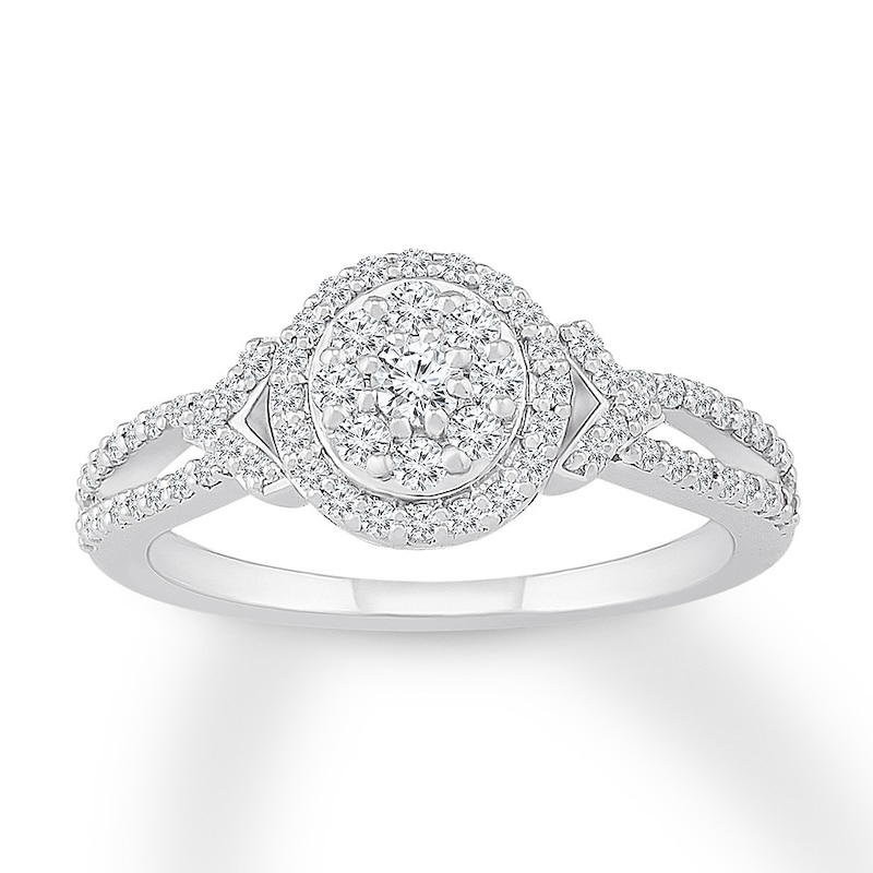 Main Image 1 of Diamond Ring 1/2 ct tw Round Sterling Silver