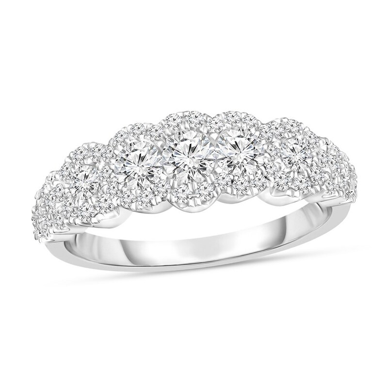 Diamond Anniversary Ring 3/4 ct tw Round 14K White Gold