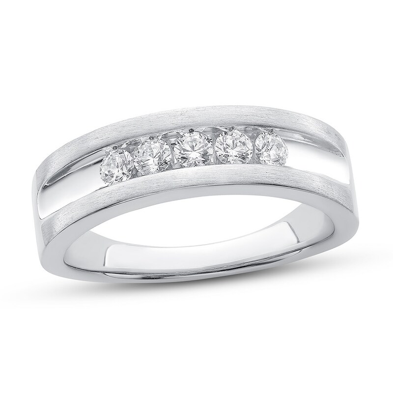 Men's Diamond Ring 1/2 ct tw Round 14K White Gold