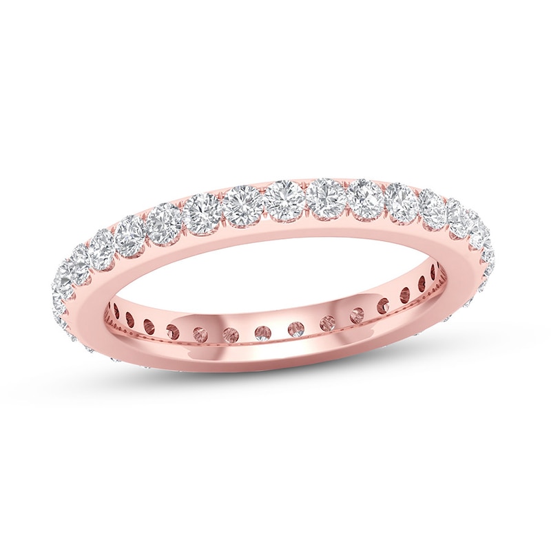 14K Rose Gold Pink Diamond Eternity Ring