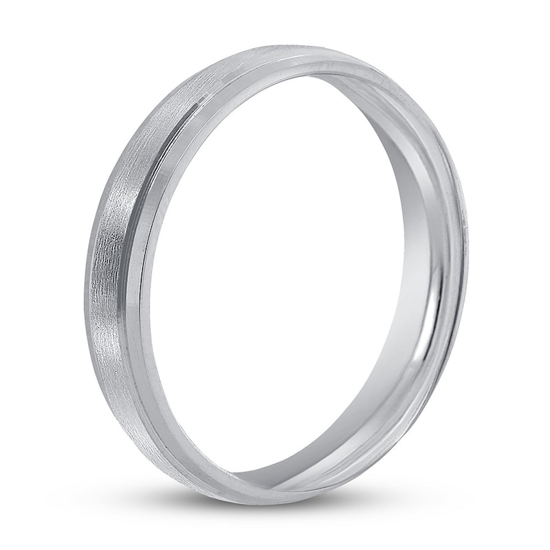 Main Image 2 of Wedding Band Brushed Platinum 4mm