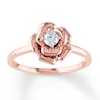Thumbnail Image 1 of Diamond Flower Ring 1/8 Carat Round 10K Rose Gold
