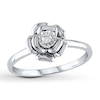Thumbnail Image 0 of Diamond Flower Ring 1/20 Carat Round Sterling Silver