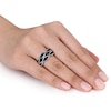 Thumbnail Image 4 of Black Diamond Ring 1/4 ct tw Round Sterling Silver