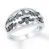 Thumbnail Image 1 of Black/White Diamond Ring 1/4 ct tw Round Sterling Silver