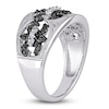 Thumbnail Image 1 of Black/White Diamond Ring 1/4 ct tw Round Sterling Silver