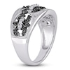 Thumbnail Image 2 of Black/White Diamond Ring 1/4 ct tw Round Sterling Silver