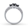 Black Diamond Ring 1/2 ct tw Round Sterling Silver