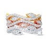 Thumbnail Image 2 of Diamond Leaf Ring 2 ct tw Round 14K Tri-Tone Gold