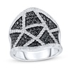Thumbnail Image 1 of Black & White Diamonds 1 ct tw Round-cut 14K White Gold Ring