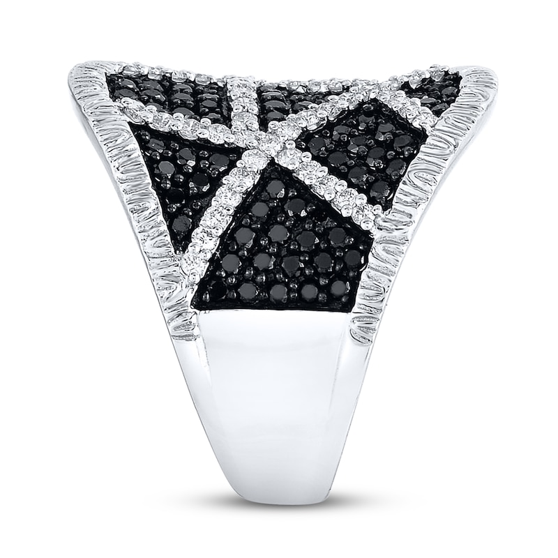 Main Image 3 of Black & White Diamonds 1 ct tw Round-cut 14K White Gold Ring