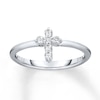 Thumbnail Image 1 of Diamond Cross Ring 1/6 ct tw Round 14K White Gold