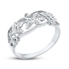 Thumbnail Image 2 of Diamond Leaf Ring 1/15 ct tw Round-cut Sterling Silver