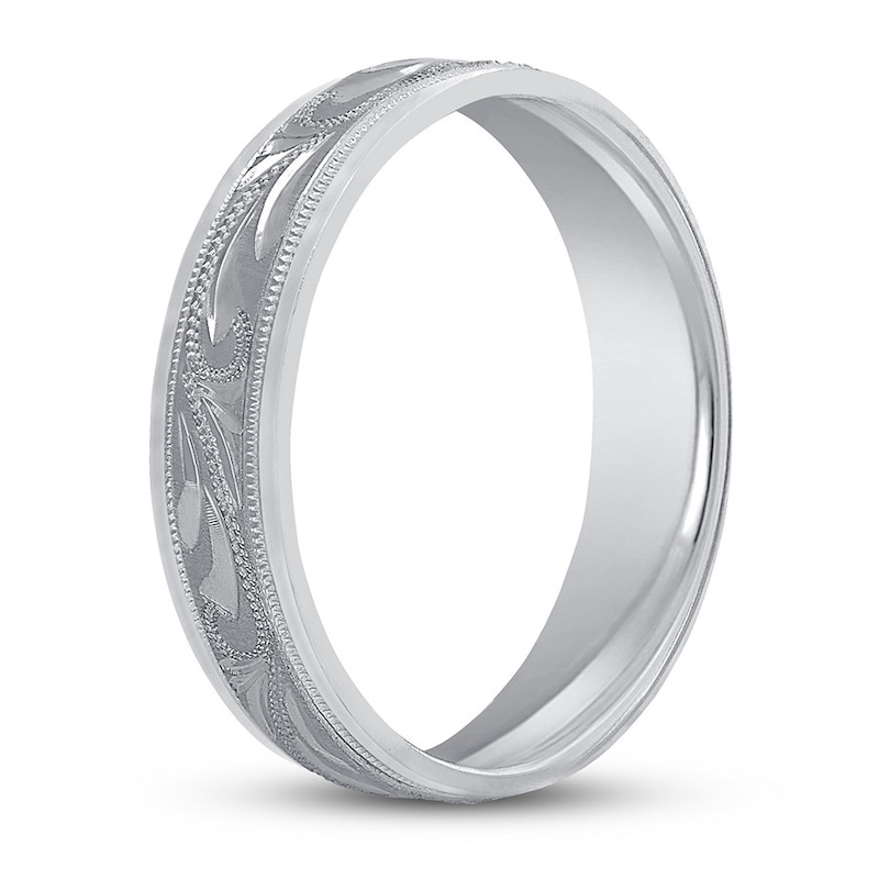 Main Image 2 of Wedding Band Carved Platinum 5mm