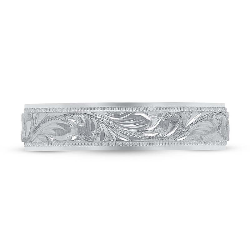Main Image 3 of Wedding Band Carved Platinum 5mm