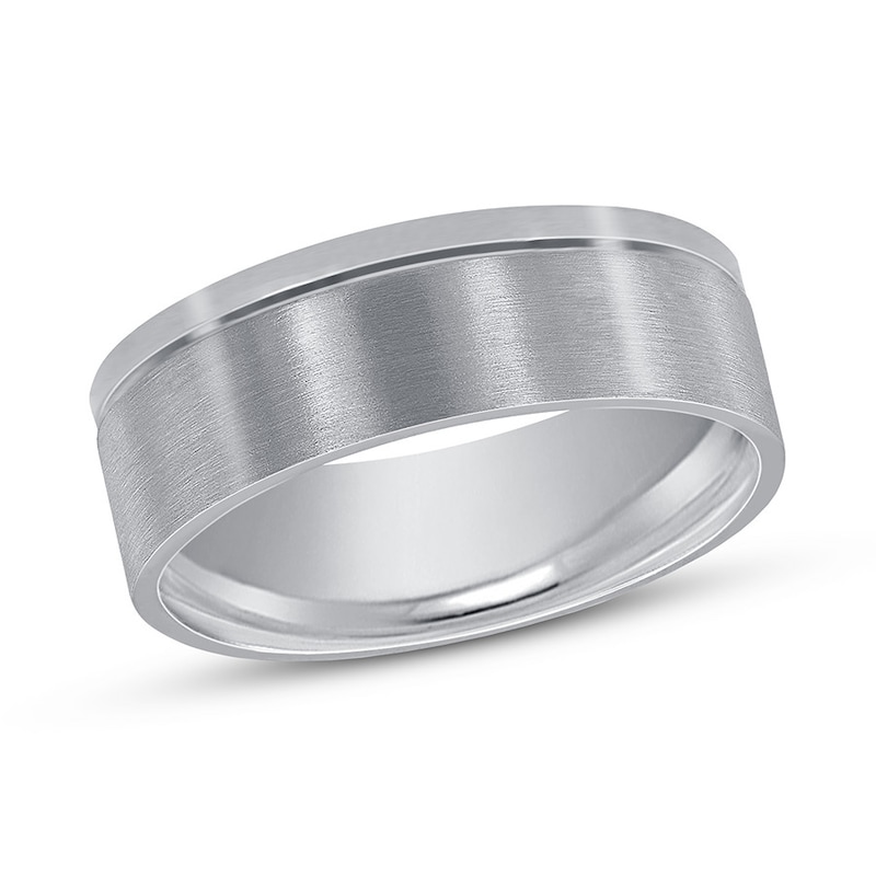 Main Image 1 of Wedding Band Matte Platinum 6mm
