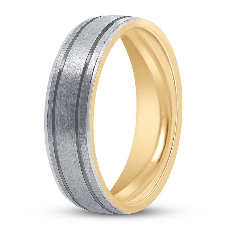 Main Image 2 of Wedding Band Platinum/18K Yellow Gold 6mm