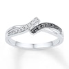 Thumbnail Image 1 of Black/White Diamond Ring 1/20 ct tw Round Sterling Silver