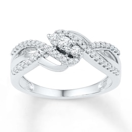Diamond Ring 1/3 ct tw Round Sterling Silver
