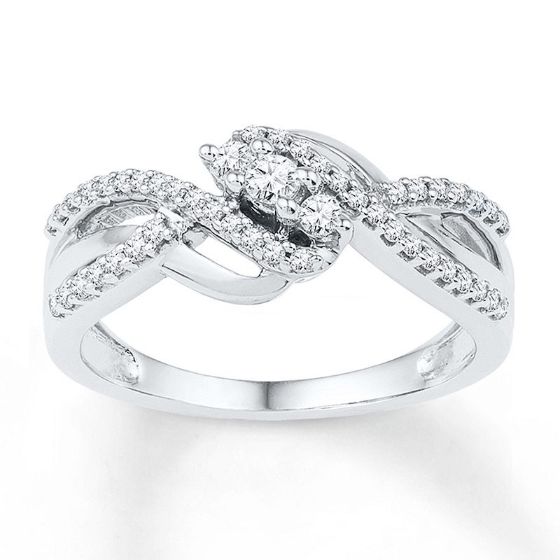 Main Image 1 of Diamond Ring 1/3 ct tw Round Sterling Silver