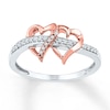 Thumbnail Image 0 of Diamond Heart Ring 1/10 cttw Round Sterling Silver/10K Gold