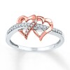 Thumbnail Image 1 of Diamond Heart Ring 1/10 cttw Round Sterling Silver/10K Gold