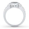 Thumbnail Image 2 of Black/White Diamond Heart Ring 1/4 ct tw Sterling Silver