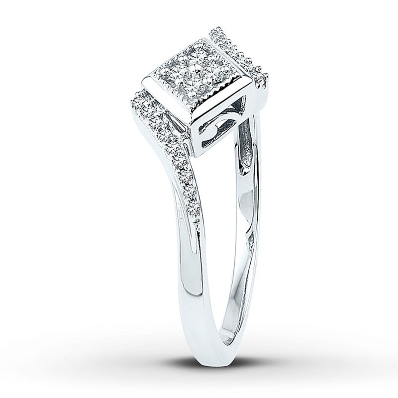 Diamond Promise Ring 1/8 ct tw Round Sterling Silver