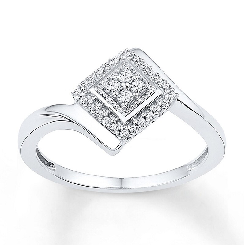 Diamond Promise Ring 1/6 ct tw Round Sterling Silver