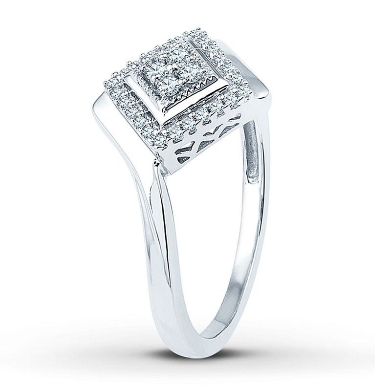 Diamond Promise Ring 1/6 ct tw Round Sterling Silver
