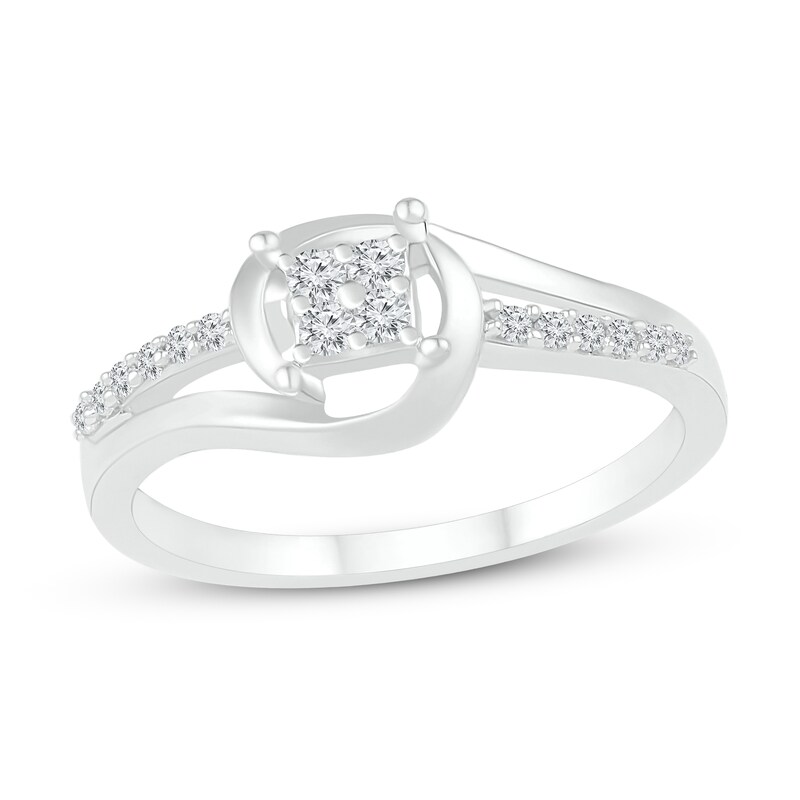 Diamond Promise Ring 1/6 ct tw Round Sterling Silver