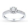 Thumbnail Image 1 of Diamond Promise Ring 1/4 ct tw Round/Baguette 10K White Gold