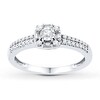 Thumbnail Image 0 of Diamond Promise Ring 1/4 ct tw Round/Baguette 10K White Gold