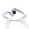 Diamond Promise Ring 1/6 ct tw Black/White Sterling Silver