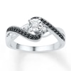 Thumbnail Image 1 of Black/White Diamond Promise Ring 1/4 ct tw Sterling Silver