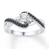 Thumbnail Image 0 of Black/White Diamond Promise Ring 1/4 ct tw Sterling Silver