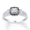 Thumbnail Image 1 of Black/White Diamond Promise Ring 1/5 ct tw Sterling Silver