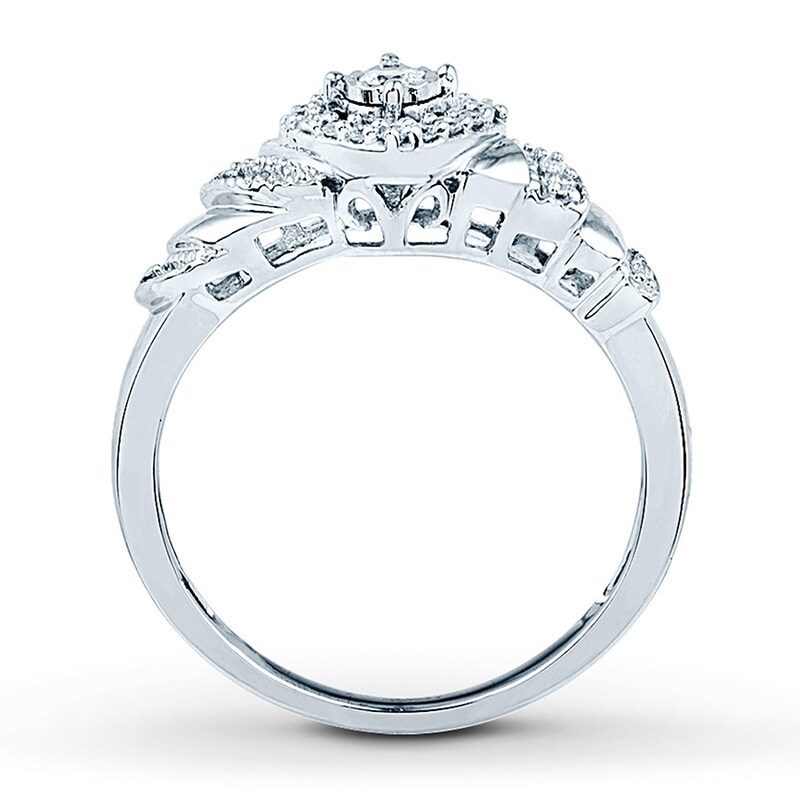 Diamond Promise Ring 1/5 ct tw Round Sterling Silver
