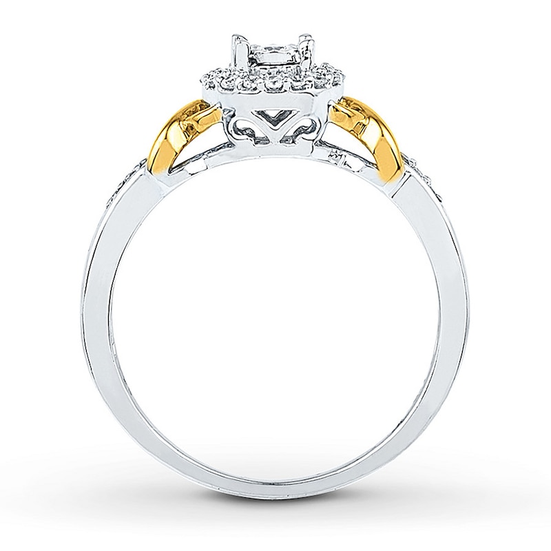 Diamond Promise Ring 1/6 carat tw Sterling Silver/10K Gold