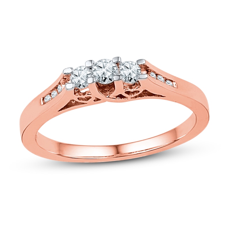 Diamond Ring 1/4 ct tw Round 10K Rose Gold