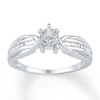 Diamond Promise Ring 1/6 ct tw Baguette/Round Sterling Silver