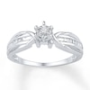 Thumbnail Image 1 of Diamond Promise Ring 1/6 ct tw Baguette/Round Sterling Silver