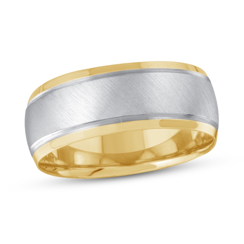 Men's Wedding Band 10K Two-Tone Gold 8mm